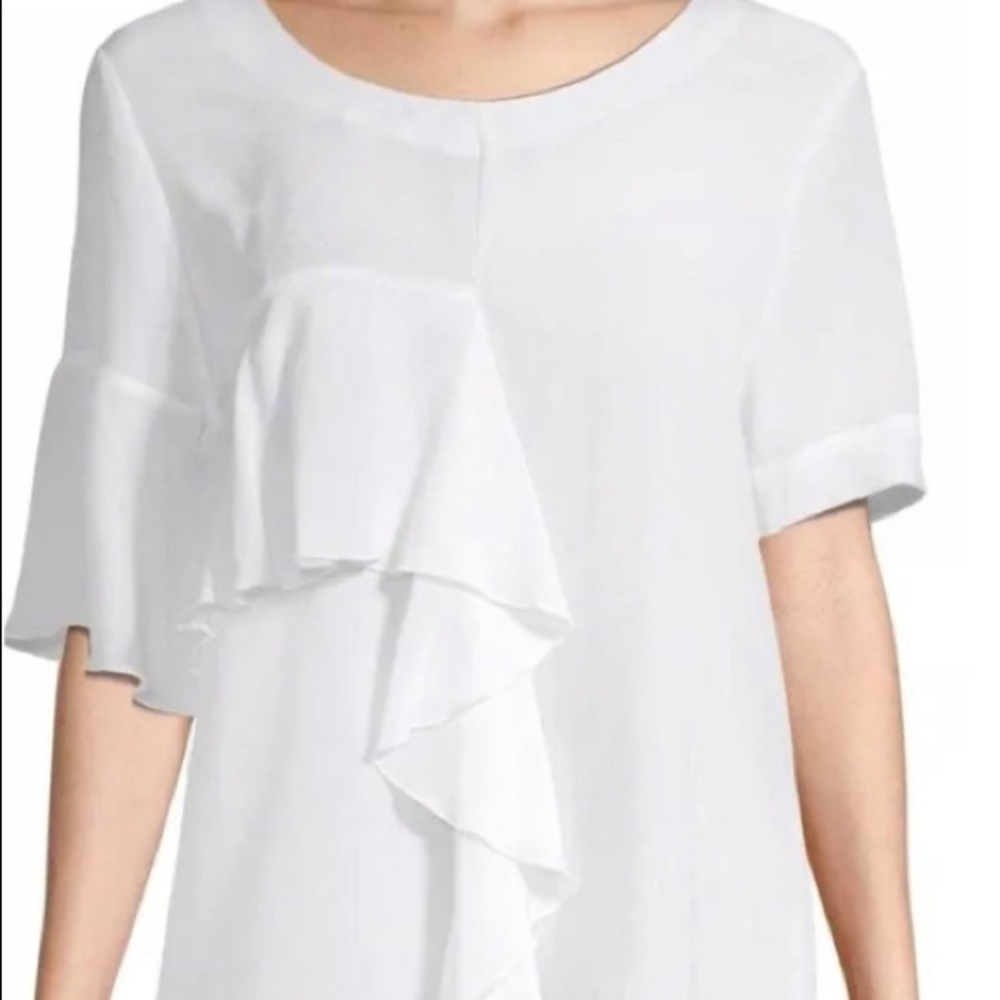 Gold Hawk Silk Ruffle Top - Picture 2 of 4